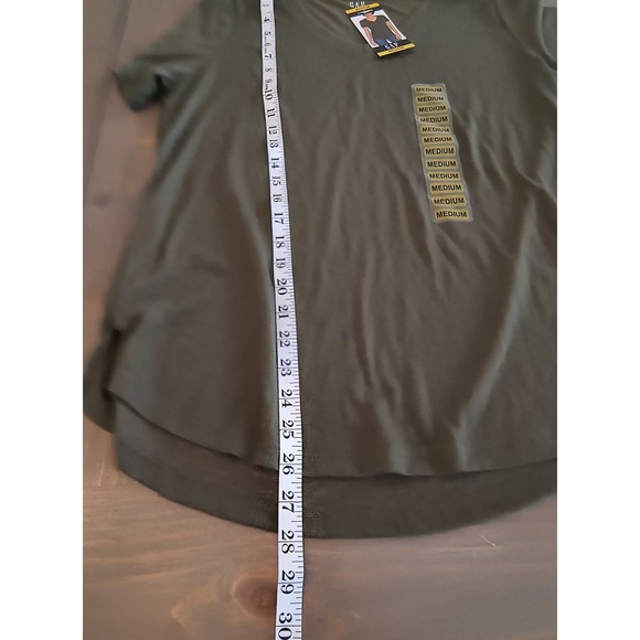 Gap Short Sleeve Tee Women's Sz M Olive Green V Neck Pull Over Soft Modal Blend - Picture 8 of 13